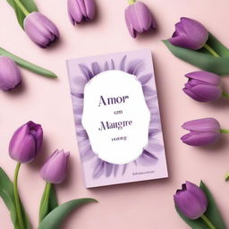 A book cover featuring purple tulips with the title 'O Amor é um Milagre' prominently displayed