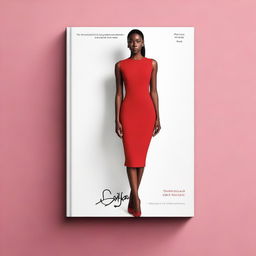 A sleek red bodycon mid-length dress displayed prominently on the cover of a book