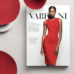 A sleek red bodycon mid-length dress displayed prominently on the cover of a book