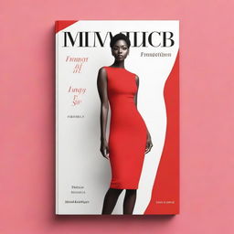 A sleek red bodycon mid-length dress displayed prominently on the cover of a book with no person wearing it