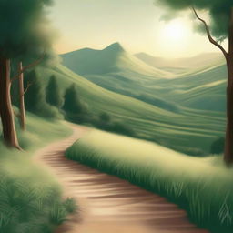 A serene and inspiring image depicting a journey through a beautiful landscape, symbolizing the continuous nature of Bible study