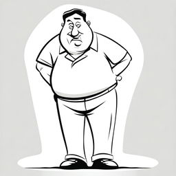 A humorous and exaggerated cartoon-style depiction of a man with an unusually large posterior