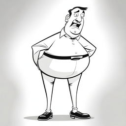 A humorous and exaggerated cartoon-style depiction of a man with an unusually large posterior