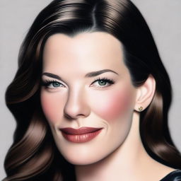 A realistic and detailed portrait of Liv Tyler, capturing her elegant beauty and grace