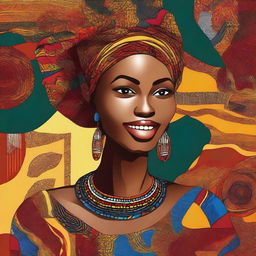 A beautiful African woman with radiant skin and a confident smile