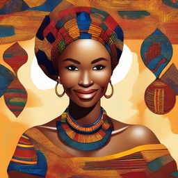 A beautiful African woman with radiant skin and a confident smile