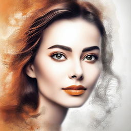 Create an artistic face portrait of a female for a Wattpad cover