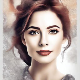 Create an artistic face portrait of a female for a Wattpad cover