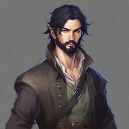 A vagabond who is a half-elf rogue and bard