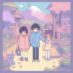 Create an image featuring characters from the game Omori