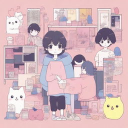 Create an image featuring characters from the game Omori