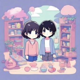 Create an image featuring characters from the game Omori