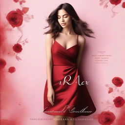 A romantic book cover featuring a flowing red bodycon dress extending across the cover