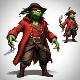 Create an image of a Dungeons & Dragons goblin character who is a pirate