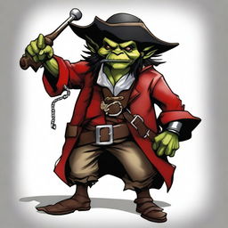 Create an image of a Dungeons & Dragons goblin character who is a pirate