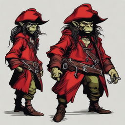 Create an image of a Dungeons & Dragons goblin character who is a pirate