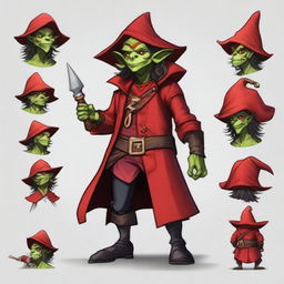 Create an image of a Dungeons & Dragons goblin character who is both a pirate and a wizard