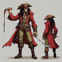 Create an image of a DnD goblin character who is a pirate wizard