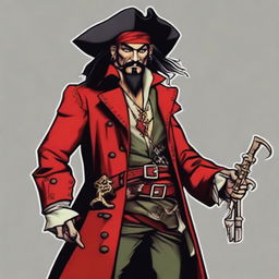 Create an image of a DnD goblin character who is a pirate wizard