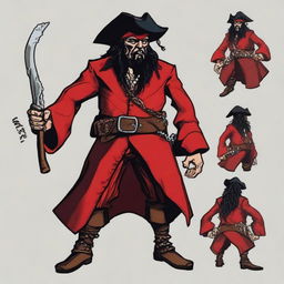 Create an image of a DnD goblin character who is a pirate wizard