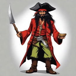 Create an image of a DnD goblin character who is a pirate wizard