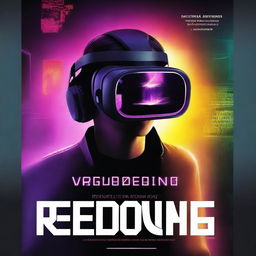 Create a book cover design for a novel titled 'Virtual Reckoning: A Game of Life and Death in Virtual Reality' by JustBella