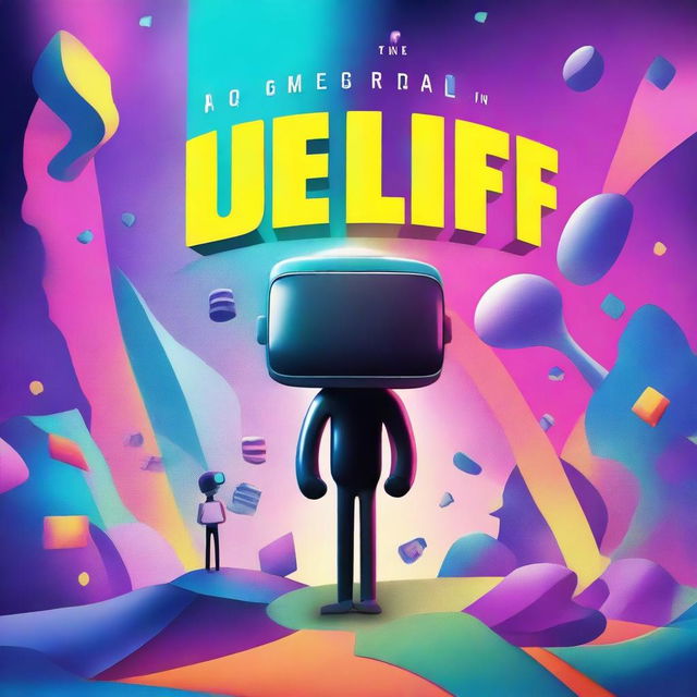 Create a book cover titled 'A Game of Life and Death in Virtual Reality'