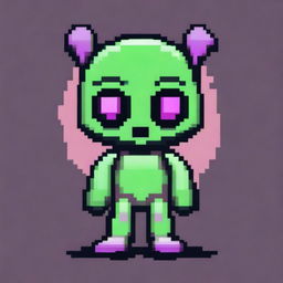 A pixel art image of an alien character