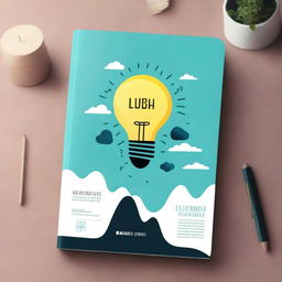 Crea una portada para un libro que combine una lupa, una cabeza llena de ideas y un foco de luz