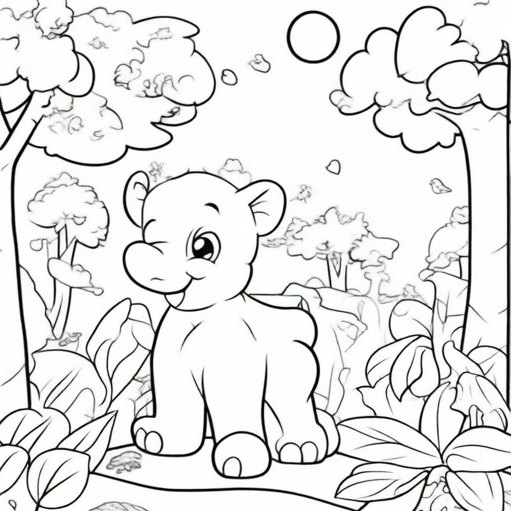 A fun and engaging animal coloring book page for kids