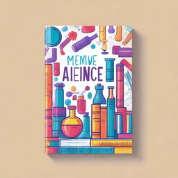 Create a colorful sketch-style book cover about research