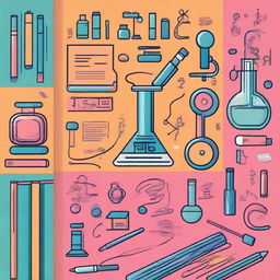 Create a colorful sketch-style book cover about research