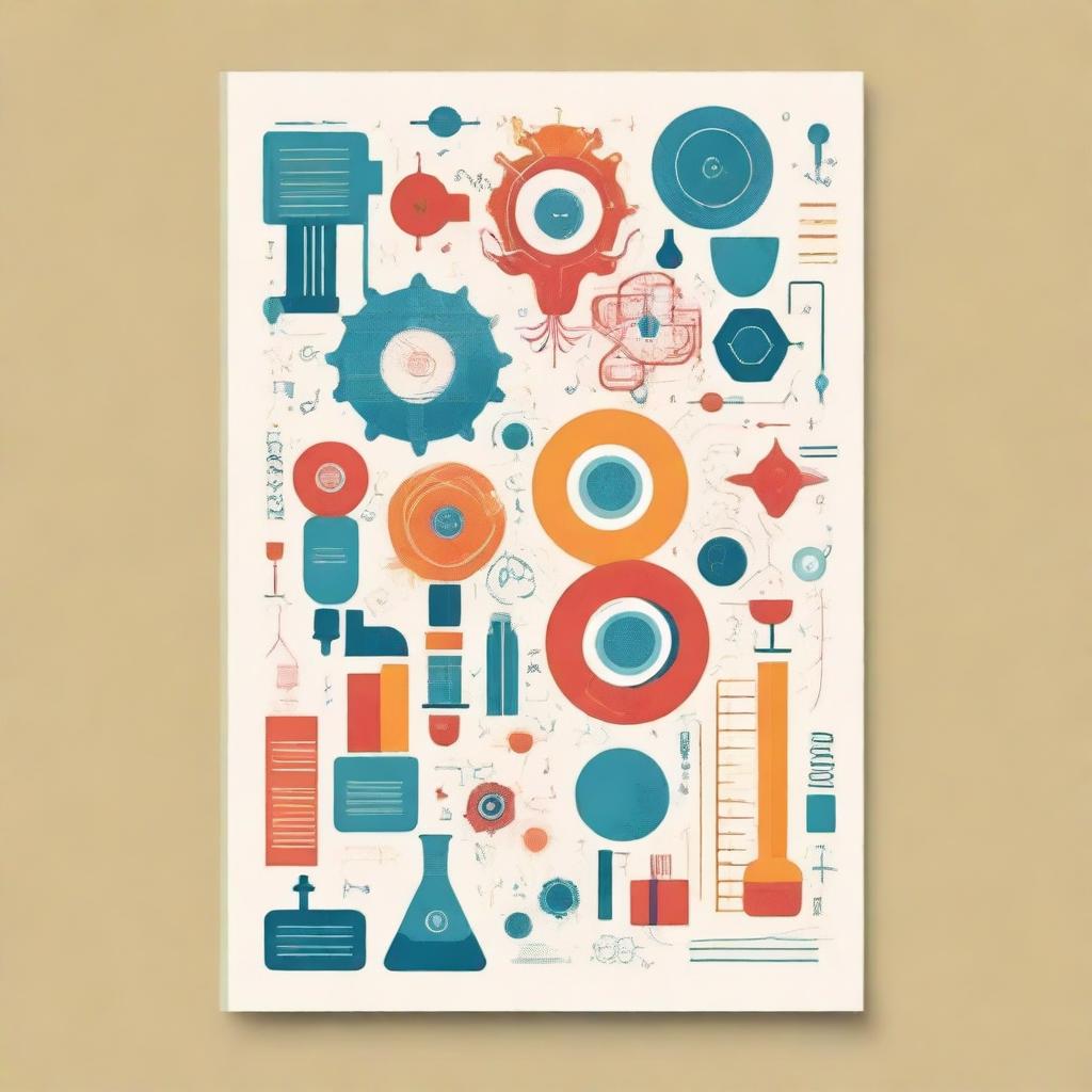 Create a sketch-style book cover about research with a balanced and not overly saturated color palette