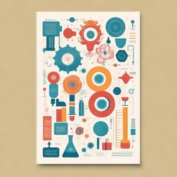 Create a sketch-style book cover about research with a balanced and not overly saturated color palette