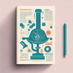 Create a sketch-style book cover about research with a balanced and not overly saturated color palette