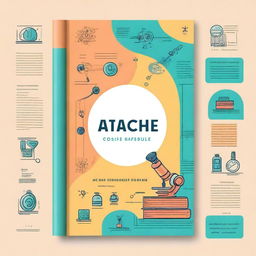 Create a sketch-style book cover about research with a balanced and not overly saturated color palette