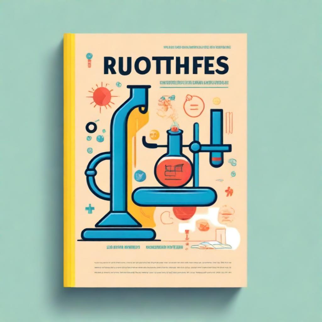 Create a sketch-style book cover about research with a balanced and not overly saturated color palette