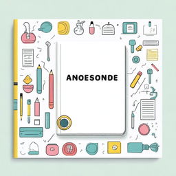 Create a white background cover featuring a blend of elements such as an engineer's case, a magnifying glass, a document, ideas, and an algorithm