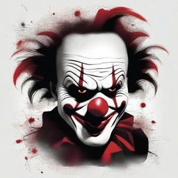 Create an image of a sinister clown