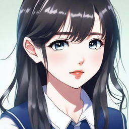 A girl's face in a school uniform