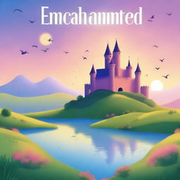 Create a captivating cover page featuring an enchanting landscape with rolling hills, a serene river, and a majestic castle in the distance