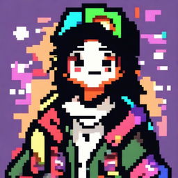 Create a cool and stylish profile image in pixel art style