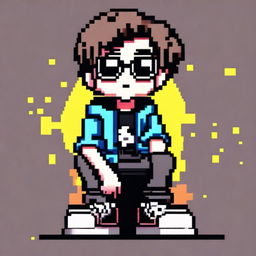 Create a cool and stylish profile image in pixel art style