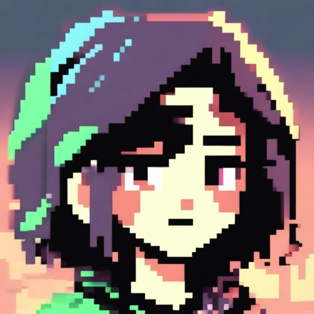 Create a cool and stylish profile image in pixel art style