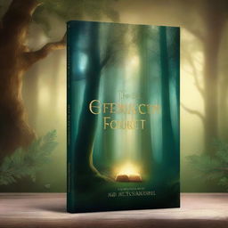 A captivating book cover featuring an enchanted forest with a mystical aura