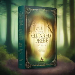 A captivating book cover featuring an enchanted forest with a mystical aura