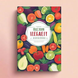 Design a vibrant and eye-catching book cover for a vegan cookbook