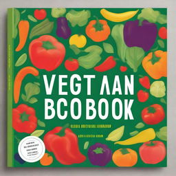 A vibrant and colorful cover for a vegetarian cookbook