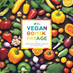 Design a captivating and colorful cover for a vegan cookbook titled 'The Vegan Voyage: Embracing God's Divine Diet, 7 Days of Recipes' by Nique McLeod