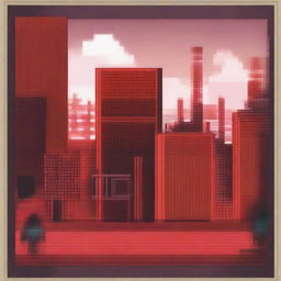 A pixel art illustration featuring a red color theme